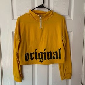 Yellow long sleeve cropped top
